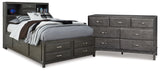 Caitbrook 4-Piece Full Storage Bed with 7 Storage Drawers with Dresser (Full Storage Drawers, Full Storage Headboard, Full Storage Rails and Footboard, Dresser)