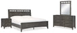 Montillan 6-Piece Queen Panel Bed with Mirrored Dresser and Nightstand (Queen Panel Footboard with Slats, Queen Panel Headboard, Queen/King Panel Rails, Dresser, Bedroom Mirror, Nightstand)