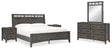 Montillan 7-Piece Queen Panel Bed with Mirrored Dresser and 2 Nightstands (Queen Panel Footboard with Slats, Queen Panel Headboard, Queen/King Panel Rails, Dresser, Bedroom Mirror, Nightstand, Nightstand)