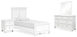 Fortman 6-Piece Twin Panel Bed with Mirrored Dresser and Nightstand (Twin Panel Footboard, Twin Panel Headboard, Twin/Full Panel Rails, Dresser, Bedroom Mirror, Nightstand)