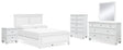 Fortman 7-Piece Queen Panel Bed with Mirrored Dresser, Chest and Nightstand (Queen Panel Footboard, Queen Panel Headboard, Queen/King Panel Rails, Dresser, Bedroom Mirror, Chest of Drawers, Nightstand)