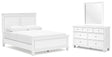 Fortman Queen Panel Bed, Dresser and Mirror (Bed Size: Queen)