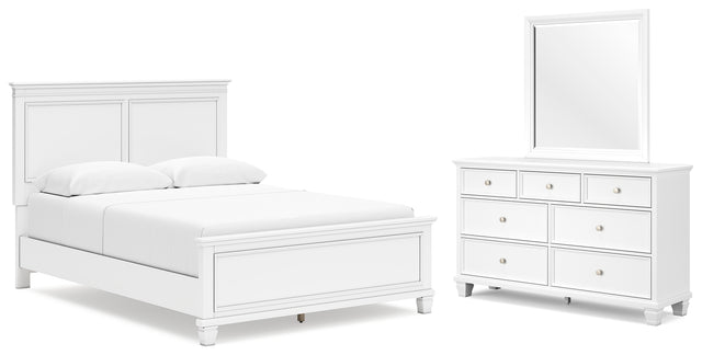 Fortman Queen Panel Bed, Dresser and Mirror (Bed Size: Queen)