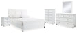 Fortman 7-Piece King Panel Bed with Mirrored Dresser, Chest and Nightstand (King/California King Panel Footboard, King/California King Panel Headboard, Queen/King Panel Rails, Dresser, Bedroom Mirror, Chest of Drawers, Nightstand)