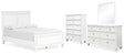 Fortman 6-Piece Full Panel Bed with Mirrored Dresser and Chest (Full Panel Footboard, Twin/Full Panel Rails, Full Panel Headboard, Dresser, Bedroom Mirror, Chest of Drawers)