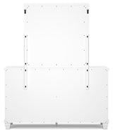 Fortman 5-Piece Twin Panel Bed with Mirrored Dresser (Twin Panel Footboard, Twin Panel Headboard, Twin/Full Panel Rails, Dresser, Bedroom Mirror)