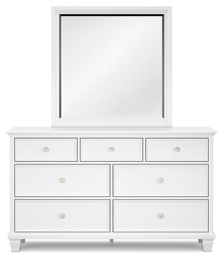 Fortman 6-Piece Twin Panel Bed with Mirrored Dresser and Chest (Twin Panel Footboard, Twin Panel Headboard, Twin/Full Panel Rails, Dresser, Bedroom Mirror, Chest of Drawers)