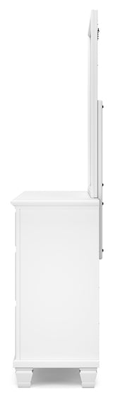 Fortman 7-Piece King Panel Bed with Mirrored Dresser and 2 Nightstands (King/California King Panel Footboard, King/California King Panel Headboard, Queen/King Panel Rails, Dresser, Bedroom Mirror, Nightstand, Nightstand)