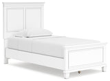 Fortman 6-Piece Twin Panel Bed with Mirrored Dresser and Nightstand (Twin Panel Footboard, Twin Panel Headboard, Twin/Full Panel Rails, Dresser, Bedroom Mirror, Nightstand)