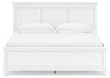 Fortman 7-Piece King Panel Bed with Mirrored Dresser, Chest and Nightstand (King/California King Panel Footboard, King/California King Panel Headboard, Queen/King Panel Rails, Dresser, Bedroom Mirror, Chest of Drawers, Nightstand)