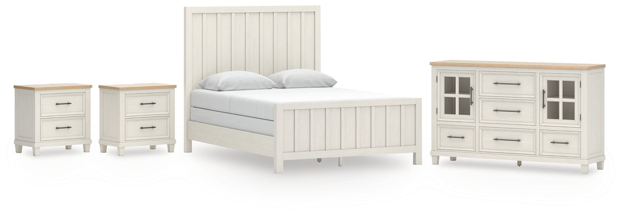 Shaybrock 5-Piece Queen Panel Bed with Dresser and 2 Nightstands (Queen Panel Headboard/Footboard/Slats, Queen/King Panel Rails, Dresser, Nightstand, Nightstand)