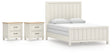 Shaybrock 4-Piece Queen Panel Bed with 2 Nightstands (Queen Panel Headboard/Footboard/Slats, Queen/King Panel Rails, Nightstand, Nightstand)
