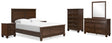 Danabrin 8-Piece Queen Panel Bed with Mirrored Dresser, Chest and 2 Nightstands (Queen Panel Footboard, Queen Panel Headboard, Queen/King Panel Rails, Dresser, Bedroom Mirror, Chest of Drawers, Nightstand, Nightstand)