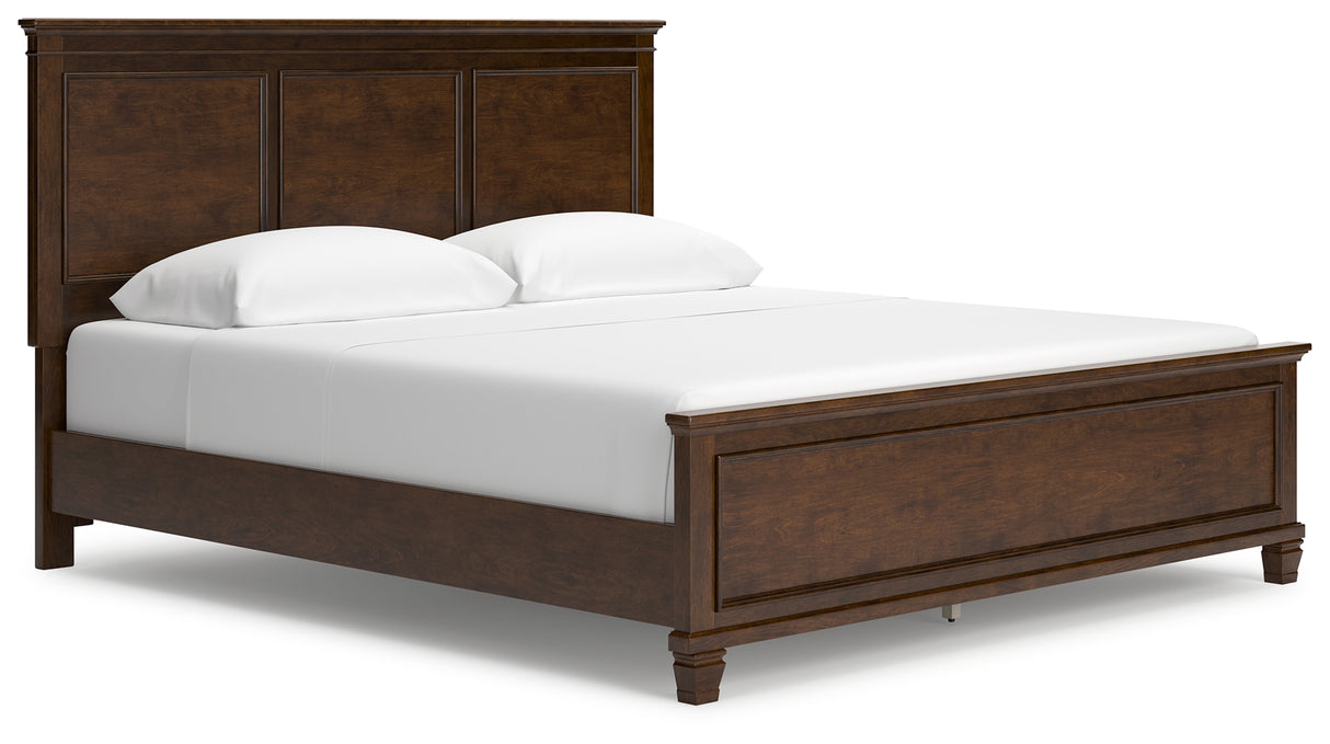 Danabrin 7-Piece California King Panel Bed with Mirrored Dresser and 2 Nightstands (King/California King Panel Footboard, King/California King Panel Headboard, California King Panel Rails, Dresser, Bedroom Mirror, Nightstand, Nightstand)
