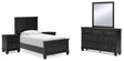 Lanolee 7-Piece Twin Panel Bed with Mirrored Dresser and 2 Nightstands (Twin Panel Footboard, Twin Panel Headboard, Twin/Full Panel Rails, Dresser, Bedroom Mirror, Nightstand, Nightstand)