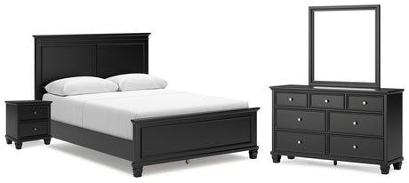 Lanolee Queen Panel Bed, Dresser, Mirror and Nightstand (Bed Size: Queen)
