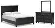 Lanolee 5-Piece Queen Panel Bed with Mirrored Dresser (Queen Panel Footboard, Queen Panel Headboard, Queen/King Panel Rails, Dresser, Bedroom Mirror)