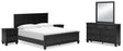 Lanolee 7-Piece California King Panel Bed with Mirrored Dresser and 2 Nightstands (King/California King Panel Footboard, King/California King Panel Headboard, California King Panel Rails, Dresser, Bedroom Mirror, Nightstand, Nightstand)
