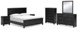 Lanolee 8-Piece King Panel Bed with Mirrored Dresser, Chest and 2 Nightstands (King/California King Panel Footboard, King/California King Panel Headboard, Queen/King Panel Rails, Dresser, Bedroom Mirror, Chest of Drawers, Nightstand, Nightstand)