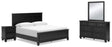 Lanolee 6-Piece King Panel Bed with Mirrored Dresser and Nightstand (King/California King Panel Footboard, King/California King Panel Headboard, Queen/King Panel Rails, Dresser, Bedroom Mirror, Nightstand)