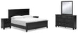 Lanolee 7-Piece King Panel Bed with Mirrored Dresser and 2 Nightstands (King/California King Panel Footboard, King/California King Panel Headboard, Queen/King Panel Rails, Dresser, Bedroom Mirror, Nightstand, Nightstand)