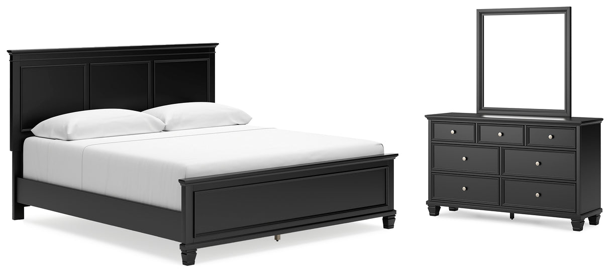 Lanolee King Panel Bed, Dresser and Mirror (Bed Size: King)
