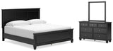 Lanolee King Panel Bed, Dresser and Mirror (Bed Size: King)