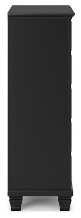 Lanolee 7-Piece California King Panel Bed with Mirrored Dresser, Chest and Nightstand (King/California King Panel Footboard, King/California King Panel Headboard, California King Panel Rails, Dresser, Bedroom Mirror, Chest of Drawers, Nightstand)