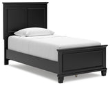 Lanolee 7-Piece Twin Panel Bed with Mirrored Dresser and 2 Nightstands (Twin Panel Footboard, Twin Panel Headboard, Twin/Full Panel Rails, Dresser, Bedroom Mirror, Nightstand, Nightstand)