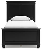 Lanolee 6-Piece Twin Panel Bed with Mirrored Dresser and Chest (Twin Panel Footboard, Twin Panel Headboard, Twin/Full Panel Rails, Dresser, Bedroom Mirror, Chest of Drawers)