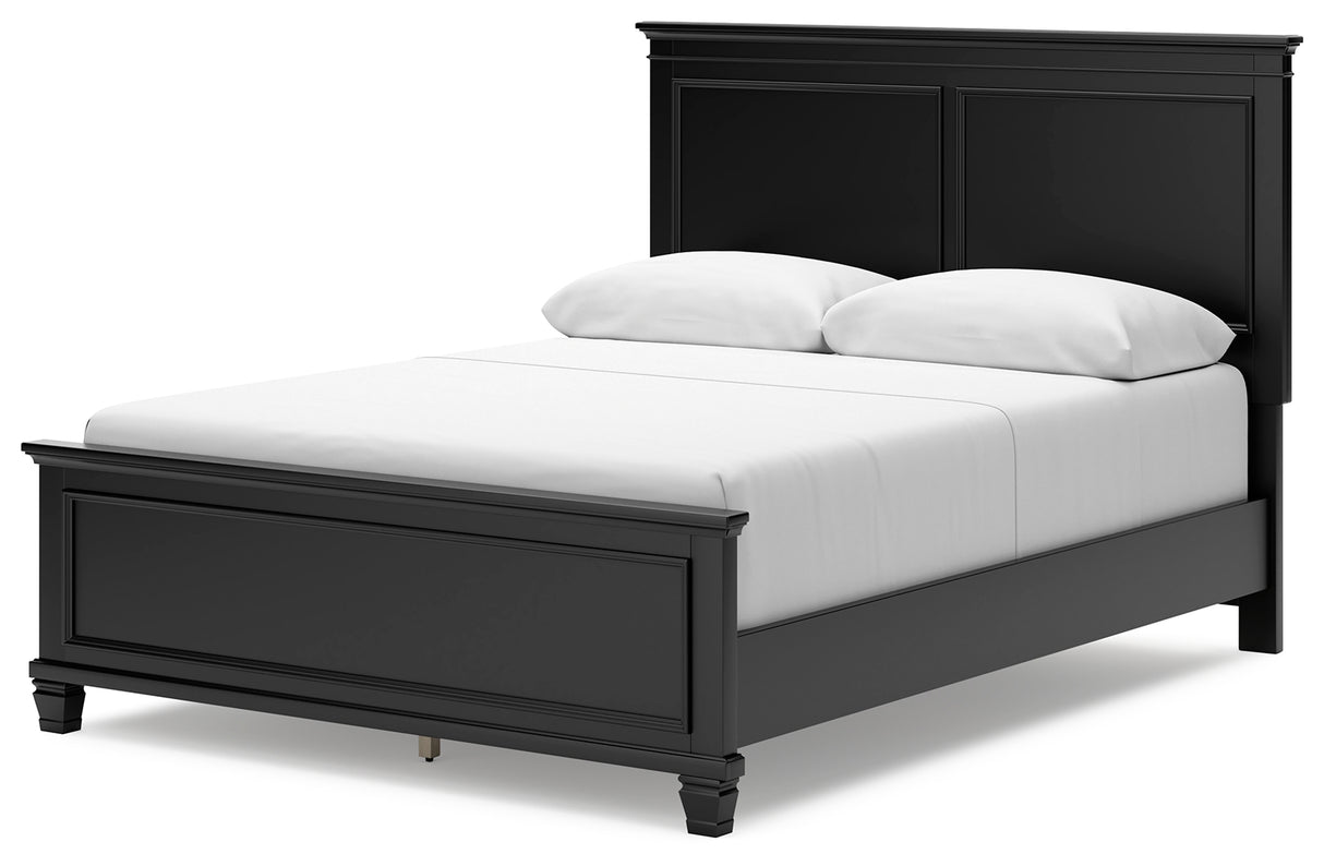 Lanolee 7-Piece Queen Panel Bed with Mirrored Dresser and 2 Nightstands (Queen Panel Footboard, Queen Panel Headboard, Queen/King Panel Rails, Dresser, Bedroom Mirror, Nightstand, Nightstand)