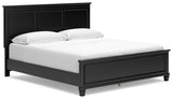 Lanolee 6-Piece California King Panel Bed with Mirrored Dresser and Nightstand (King/California King Panel Footboard, King/California King Panel Headboard, California King Panel Rails, Dresser, Bedroom Mirror, Nightstand)
