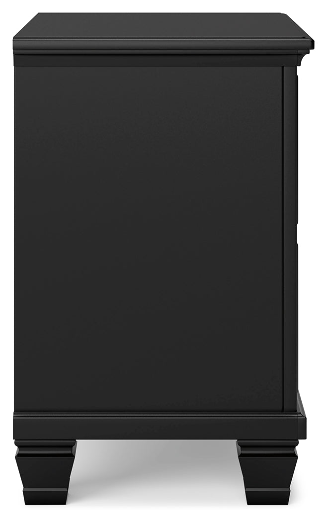 Lanolee 8-Piece Full Panel Bed with Mirrored Dresser, Chest and 2 Nightstands (Full Panel Footboard, Twin/Full Panel Rails, Full Panel Headboard, Dresser, Bedroom Mirror, Chest of Drawers, Nightstand, Nightstand)