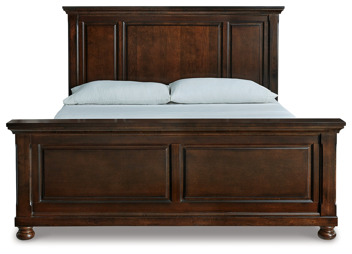 Robbinsdale Queen Panel Bed (Color: Rustic Brown, Bed Size: California King)