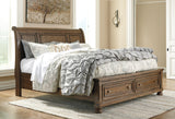 Flynnter Queen Sleigh Bed with 2 Storage Drawers