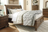 Flynnter Queen Sleigh Bed with 2 Storage Drawers