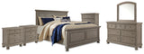 Lettner King Panel Bed, Dresser, Mirror, Chest and 2 Nightstands