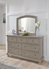 Robbinsdale Dresser and Mirror (Color: Light Gray)