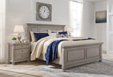 Robbinsdale Queen Panel Bed (Color: Light Gray, Bed Size: California King)