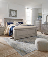 Robbinsdale Queen Panel Bed (Color: Light Gray, Bed Size: California King)