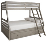 Lettner Twin over Full Bunk Bed with 1 Large Storage Drawer (Variation Color: Light Gray)