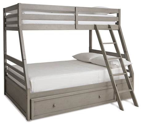 Lettner Twin over Full Bunk Bed with 1 Large Storage Drawer (Variation Color: Light Gray)