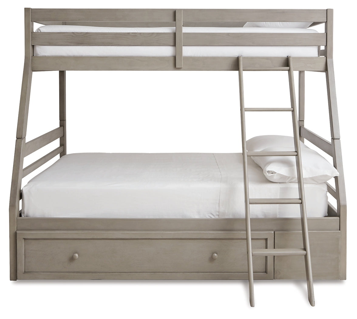 Lettner Twin over Full Bunk Bed with 1 Large Storage Drawer (Variation Color: Light Gray)