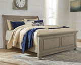 Robbinsdale Queen Sleigh Bed (Color: Light Gray, Bed Size: King)