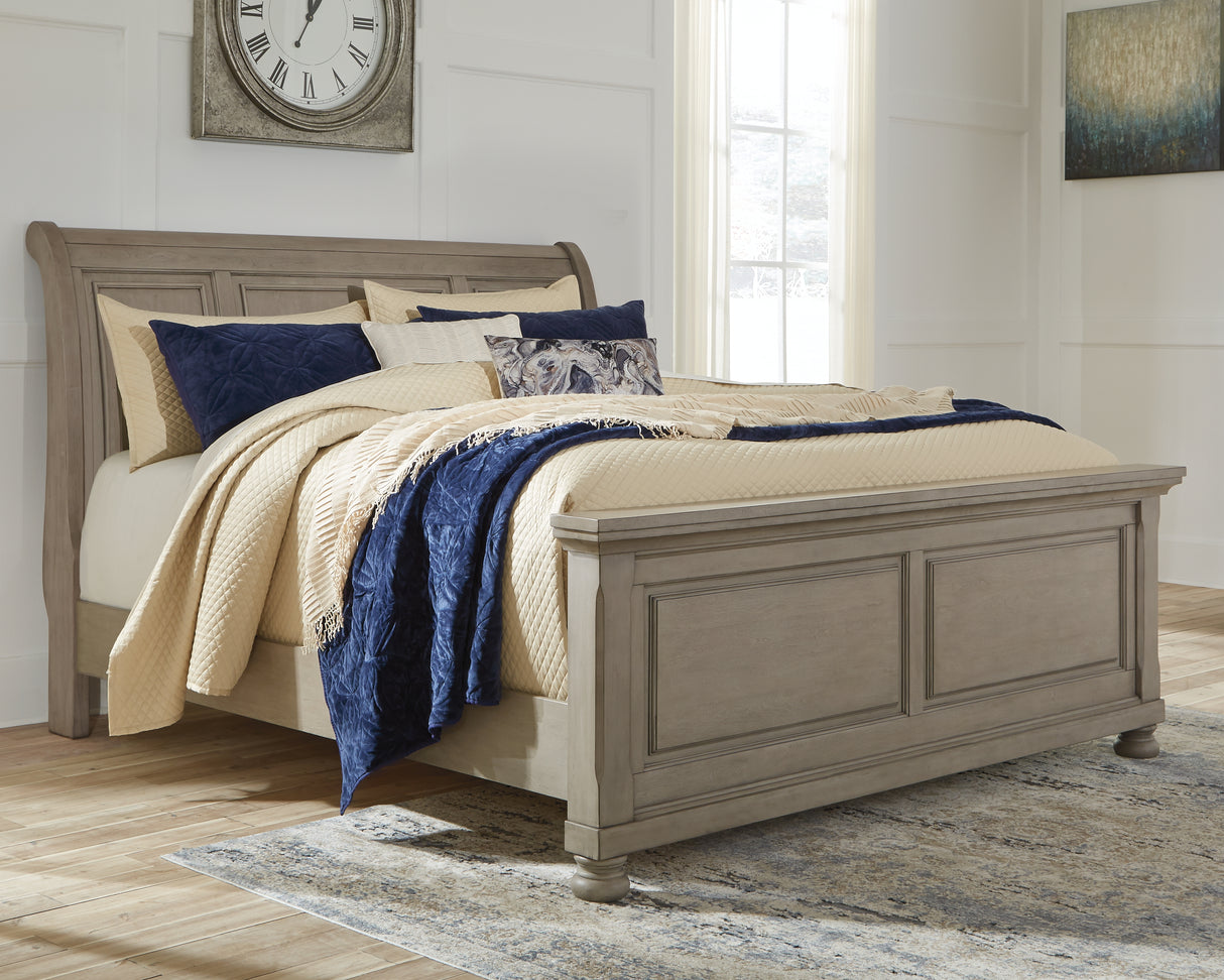 Lettner Queen Sleigh Bed (Variation Color: Light Gray)