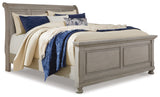 Robbinsdale Queen Sleigh Bed (Color: Light Gray, Bed Size: King)