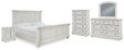 Robbinsdale 7-Piece Queen Panel Bed with Mirrored Dresser, Chest and Nightstand (Queen Panel Footboard, Queen Panel Headboard, Queen Panel Rails, Dresser, Bedroom Mirror, Chest of Drawers, Nightstand)