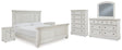 Robbinsdale 8-Piece Queen Panel Bed with Mirrored Dresser, Chest and 2 Nightstands (Queen Panel Footboard, Queen Panel Headboard, Queen Panel Rails, Dresser, Bedroom Mirror, Chest of Drawers, Nightstand, Nightstand)