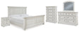 Robbinsdale 7-Piece California King Panel Bed with Mirrored Dresser, Chest and Nightstand (King/California King Panel Footboard, King/California King Panel Headboard, California King Panel Rails, Dresser, Bedroom Mirror, Chest of Drawers, Nightstand)