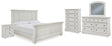 Robbinsdale 7-Piece King Panel Bed with Mirrored Dresser, Chest and Nightstand (King/California King Panel Footboard, King/California King Panel Headboard, King Panel Rails, Dresser, Bedroom Mirror, Chest of Drawers, Nightstand)